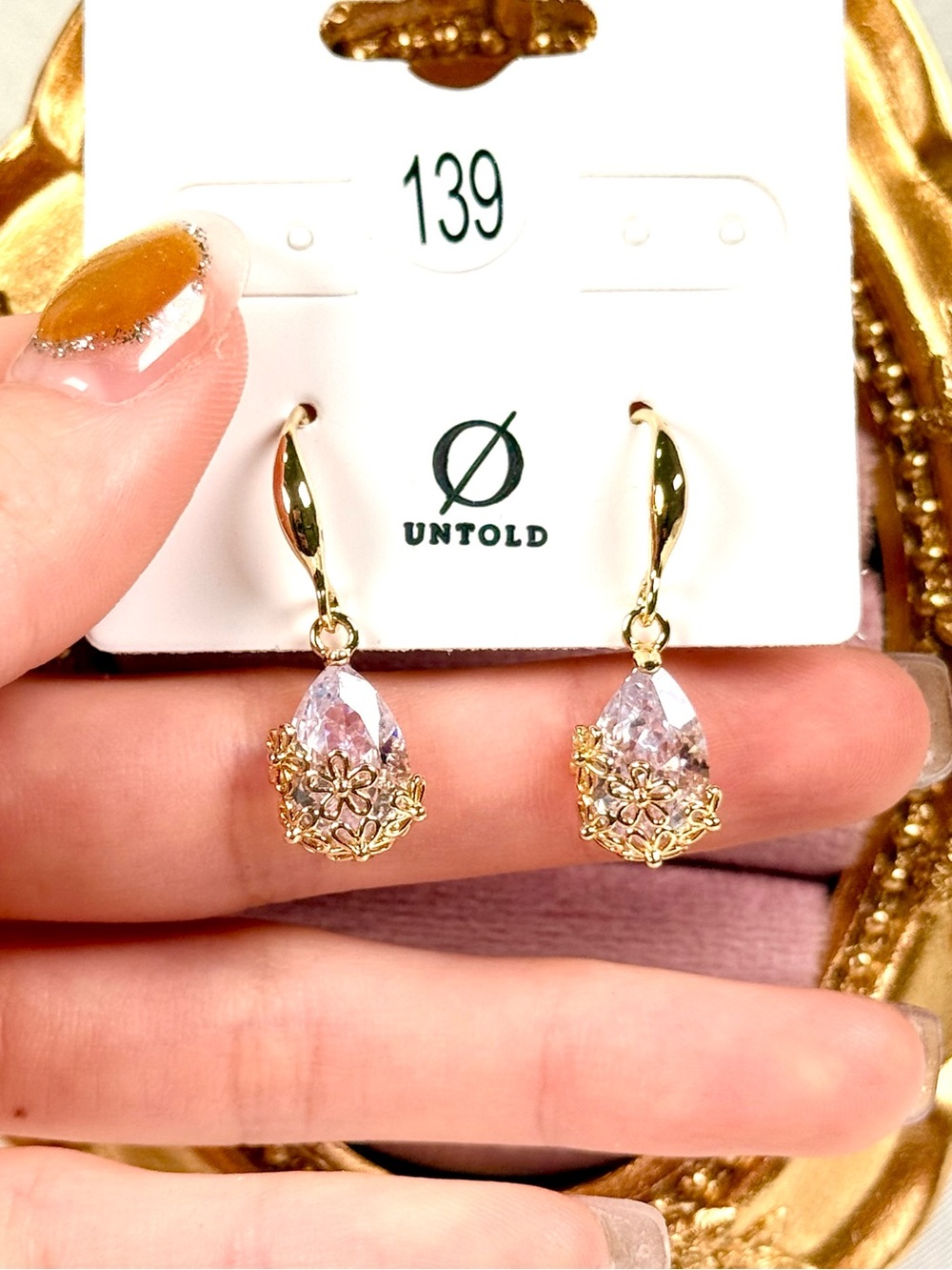 #139 Gold Plated Stainless Steel Waterdrop Earrings